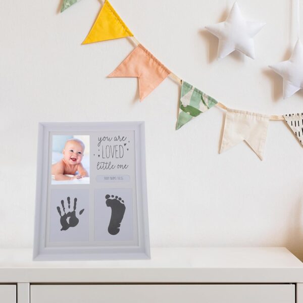 Toyvian Infant Handprint Keepsake Baby Set Hand and Foot Inkpad Photo Frame Baby Hand and Footprint Kit Baby Footprint Keepsake Infant Footprint Picture Frame baby boy ink pad Boy - Image 6