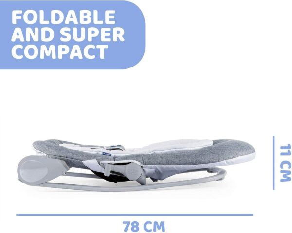 Chicco Hoopla Baby Bouncer 2-in-1, Titanium | Birth - 9 kg, Soft and Padded, Foldable and Compact, Converts into Seat for Use to 18 kg - Image 5
