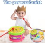 Hojalis Baby Musical Instruments Set, 8 Pcs Kids Drum Kit, Baby Drum Set, Toddler Musical Instruments, Sensory Percussion Instruments, Educational Musical Toy for Baby Boys Girls Age 1-5(Random Color) - Image 6