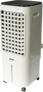 MYLEK Evaporative Air Cooler Portable Fan, 8ltr Electric Humidifier Mobile Air Purifier, Remote Control, Oscillating Louvres, Lightweight, 75W, 3 Speed Settings, Timer 8 Hour, White - Image 7