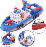 City Fire Boat, Baby Bath Toy, Light Up and Sound Pool Bathtub Toy Boat, Battery Operated Swimming Ship for Boys and Girls - Image 7