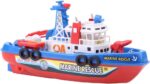 City Fire Boat, Baby Bath Toy, Light Up and Sound Pool Bathtub Toy Boat, Battery Operated Swimming Ship for Boys and Girls