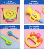 Hojalis Baby Musical Instruments Set, 8 Pcs Kids Drum Kit, Baby Drum Set, Toddler Musical Instruments, Sensory Percussion Instruments, Educational Musical Toy for Baby Boys Girls Age 1-5(Random Color) - Image 4