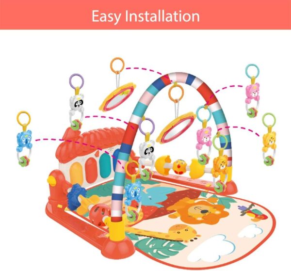 Eners Baby Gyms Play Mats Musical Activity Center Baby Piano Gym Mat Playmats Floor Gyms Playmate for Babies Tummy Time Baby Mat Toys for Newborn Toddler Infants - Image 7