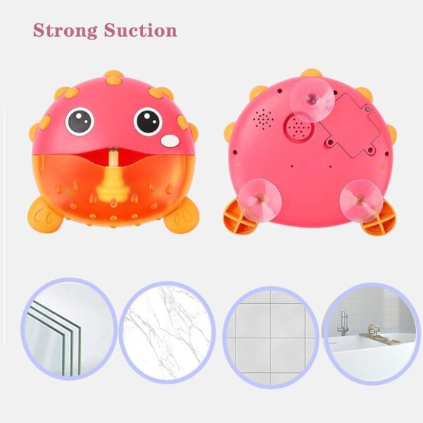 Baby Bath Toy,Toddler Bath Toys Bubble Automatic Maker with Music,Pufferfish Shower Water Bath Tub Toy for 1 2 3 Year Old Kids Boys Girls - Image 4