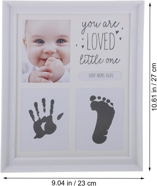 Toyvian Infant Handprint Keepsake Baby Set Hand and Foot Inkpad Photo Frame Baby Hand and Footprint Kit Baby Footprint Keepsake Infant Footprint Picture Frame baby boy ink pad Boy - Image 2