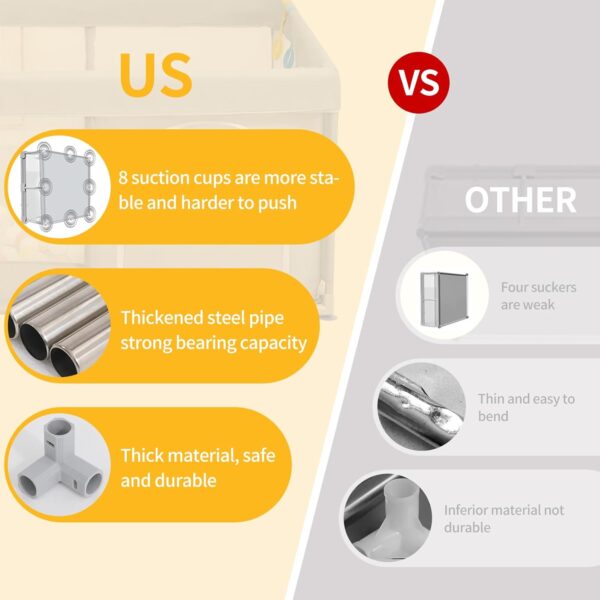 Baby Playpen, Children Playpen, Large Children Playpen, Recreation Area, Rugged Safety Fence Baby Play Yard, Baby Gate Playpen (150X200CM, Grey) - Image 7