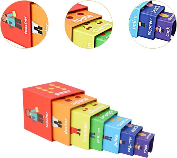 Perfeclan Nesting Cubes Building Set, Color Cognition Nesting and Stacking Blocks, Sorting Stacking Toys for Boys Girls - Image 2