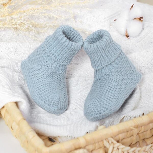 LAWKUL Baby Booties Newborn Babe First Walkers Non-Slip Stay On Boots Crib Shoes Sock Warm Knit Booties for Infant - Image 4