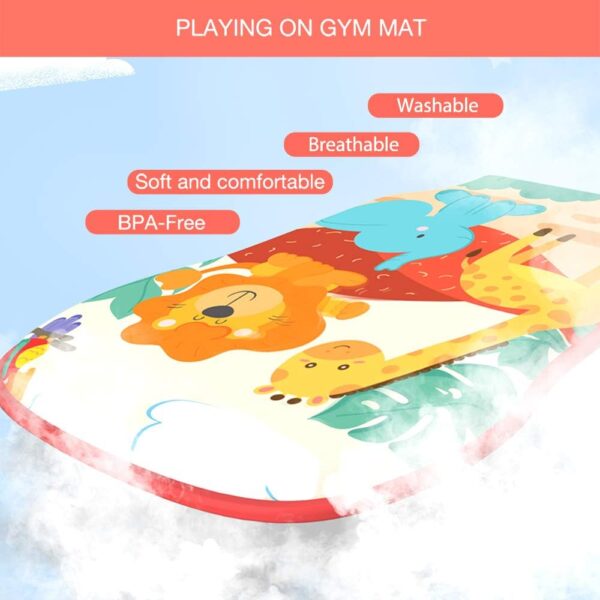 Eners Baby Gyms Play Mats Musical Activity Center Baby Piano Gym Mat Playmats Floor Gyms Playmate for Babies Tummy Time Baby Mat Toys for Newborn Toddler Infants - Image 4