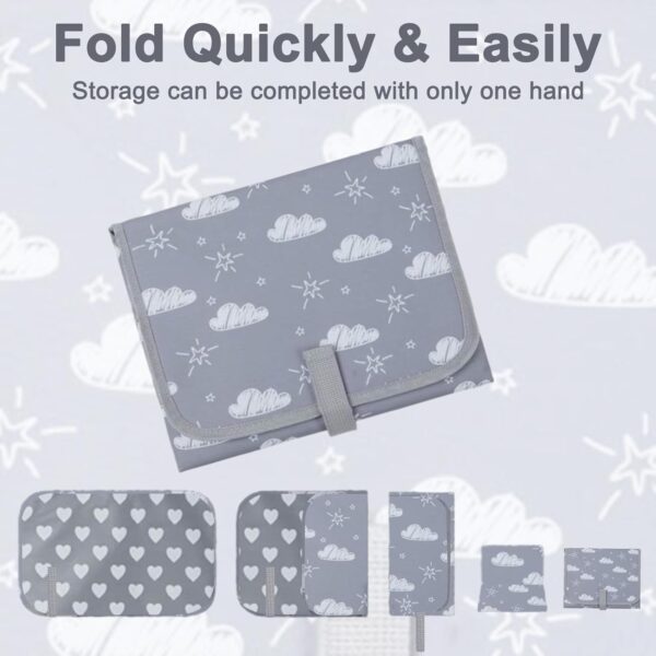 Tomtary Portable Baby Changing Mat Foldable Changing Mat Travel Changing Mat Changing Bag for Newborn Baby Bag Baby Changing Bag Travel Essentials - Image 3