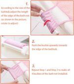 Baby Bath Support,Bathtub Support Net Adjustable Bath Tub Non-Slip Mesh Comfortable Bath Seat for Newborn Shower and 0-8 Month Infant Bathing(Pink) - Image 5