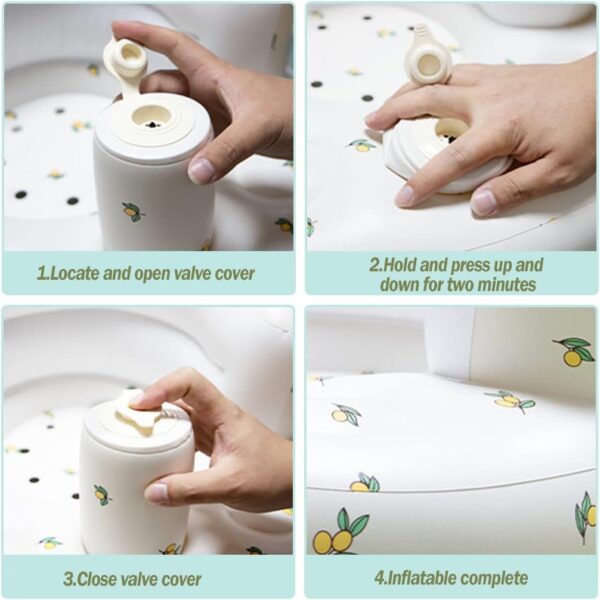 AirSwim Inflatable Baby Chair, Baby Inflatable Seat for Babies 3 Months and Up Summer Inflatable Baby Seat for Sitting Up, Blow Up Baby Floor Seat with Built in Air Pump, Orange - Image 6