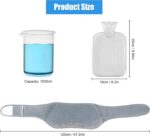 Hot Hugger Wearable Hot Water Bottle Belt, Yotako 3Pcs Wrap Around Wearable Hot Water Bottle with Fluffy Waist Cover, Hot Water Pouch for Back Period Pain Warm Hand Hot Water Bag for Kids Adult - Grey - Image 7