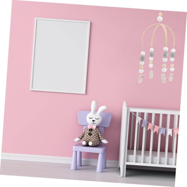 JOINPAYA Bed Bell Wind Chime Crib Cot Bed Beds Animal Cots Mobile Wind Chimes Girl Mobile Wooden Wind Chime Mobile Hanger V Hair Ball Grey - Image 4