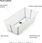 Stokke Flexi Bath X-Large, White - Spacious Foldable Baby Bath - Lightweight & Easy to Store - Convenient to Use at Home or When Travelling - Best for Ages 0-6 - Image 2
