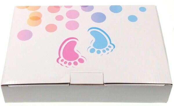 JZK White Baby Handprint Footprint Picture Frame kit for Boys Girls new born baby Gift EN71 Toy Test Passed NonToxic Child Safe Premium Clay Wood Frames - Image 7