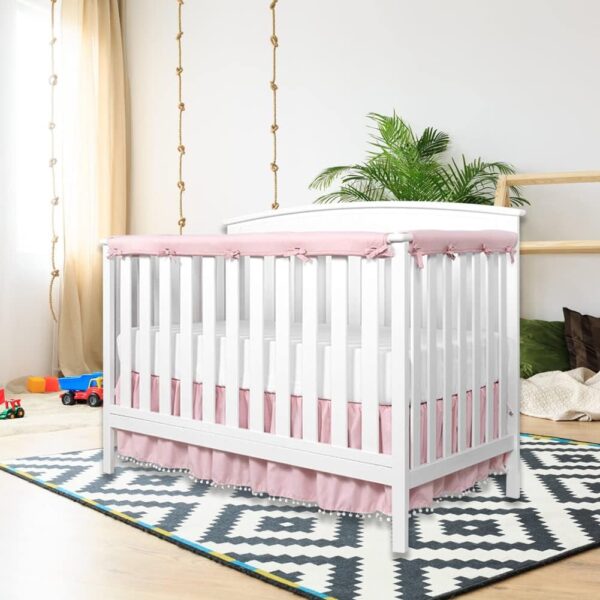 Crib Rail Cover Protector, Baby Crib Rail Cover Protector Set, Thicken Baby Crib Cot Wrap Padded Crib Rail Cover Teething Guard Boys Girls, Anti-Collision Strip Cushion Baby Cot Bed Fence Cover - Image 6