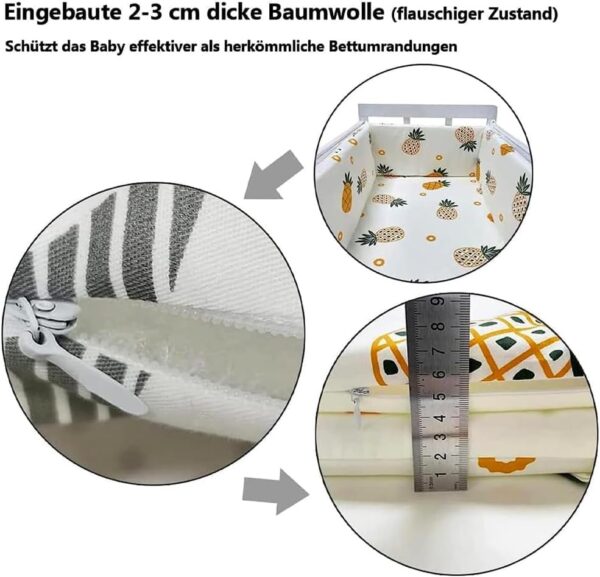 Aocase Cot Bumper Crib Rail Cover Baby Crib Bumper Cot Protector Bumper All Round Safe Alternative To Traditional Baby Cot Bumpers Breathable Bed Bumper For Toddlers,N12,150×30cm - Image 4