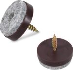 Navaris Felt Pads for Furniture (50 Pieces) - Round Screw-in Sliders for Chair Legs, Feet - Floor Gliders to Protect Hardwood - 1-1/8", Brown - Image 5
