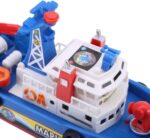City Fire Boat, Baby Bath Toy, Light Up and Sound Pool Bathtub Toy Boat, Battery Operated Swimming Ship for Boys and Girls - Image 3