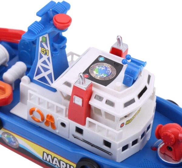 City Fire Boat, Baby Bath Toy, Light Up and Sound Pool Bathtub Toy Boat, Battery Operated Swimming Ship for Boys and Girls - Image 3