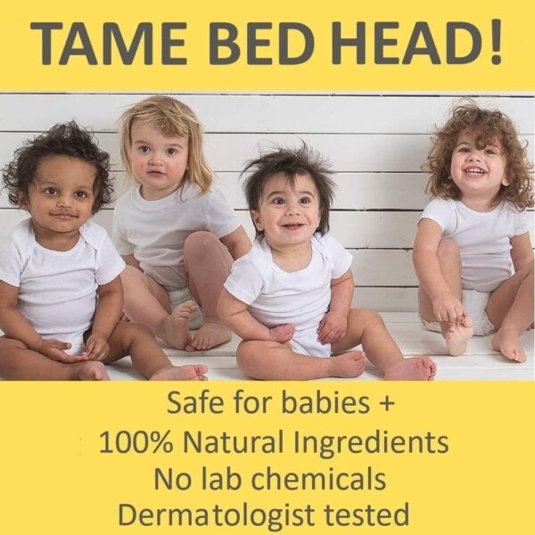 T is for Tame - Hair Taming Cream for Kids, All-Natural for Frizz & Flyaways, Coconut Oil & Jojoba Leave in Cream, Safe for Babies & Toddlers, Not Sticky, Straight or Curly Hair - Image 2