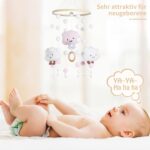 Mobile Baby Wind Chimes, Cloud Doll, Wooden with Felt Balls 3D, Bed Bell Pendant for Baby Cot Boys and Girls (Pink) - Image 2