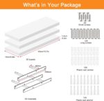 AIIKTOTA Floating Shelves, White Shelf Set of 3 Invisible Installation, Modern Decor Display Wall Shelves for Bathroom, Bedroom, Living Room, Kitchen, Office, etc, 40 x 15 x 1.5 cm - Image 3