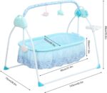 ERnonde Baby Swing Chair - Electric Baby Bouncer - Baby Swing Cradle - 25kg Bearing Capacity - for Babies who are 0-18 Months - Blue - Not Included Battery - Image 3