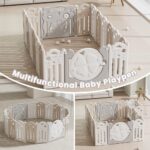 UBRAVOO Large Playpen for Baby and Toddlers, Foldable Baby Playpen Kids Activity Centre Safety Play Yard Home Indoor Outdoor (18-Panel, Grey - Image 6