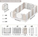 UBRAVOO Large Playpen for Baby and Toddlers, Foldable Baby Playpen Kids Activity Centre Safety Play Yard Home Indoor Outdoor (18-Panel, Grey - Image 7