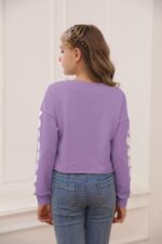 Imily Bela Girls Sweatshirts Daisy Print Crewneck Top Long Sleeve Short Pullover Jumper Casual Kids T Shirt for 3-14 Years - Image 5