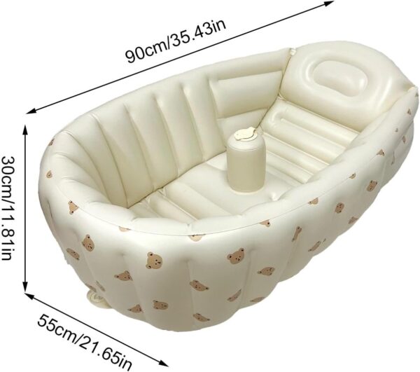 Inflatable Baby Bath Tub Toddler, Portable Kid Infaant Toddler, Foldable Non-Slip Travel Baby Bath, Kids Portable Bath Spa Tub, Infaant Baby Bathtub with Air Pump, Helps Newboorn to Toddler Tub - Image 2