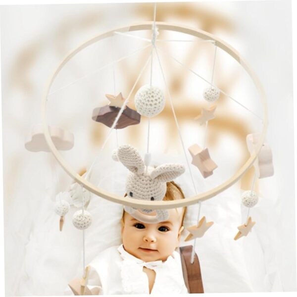 Lawnrden Baby Crib Mobile for Boys Girls,Baby Mobile Rabbit Style Crib Mobile for Boys Girls 3D Clouds Animals Baby Mobile for Crib Wind Chimes Kids Room Nursery Decor Babyshower Gifts - Image 3