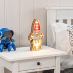 Kids Wooden Rocket Table Lamp Battery Powered, Wall/Table Nursery Bedroom Night Light - Image 5