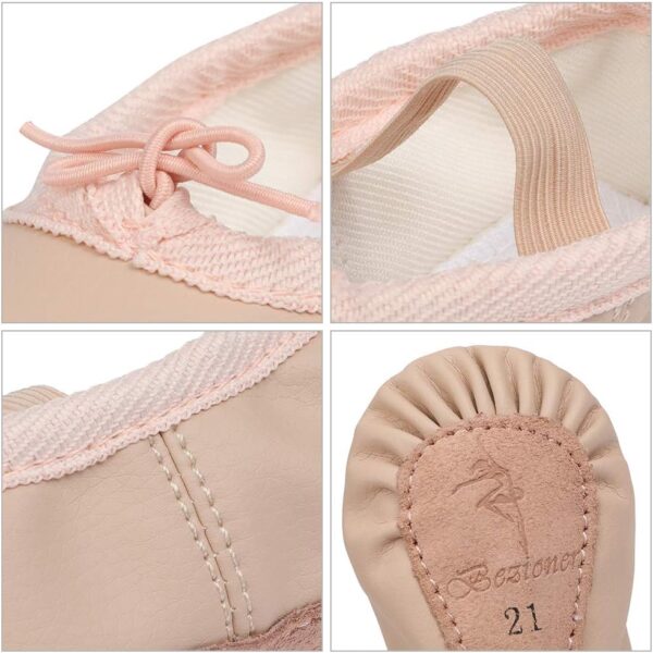 Bezioner Ballet Shoes Leather Ballet Flats Full Sole Dance Slippers for Girls Toddlers Women - Image 7