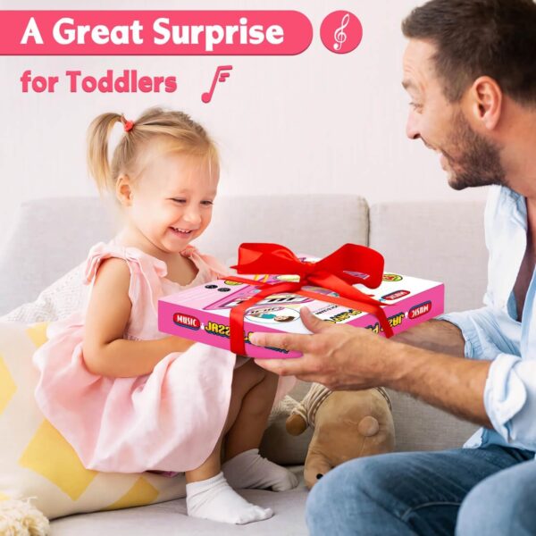 HahaGift 2 in 1 Musical Mat for 1 2 Year Old Girl Gifts, Piano Keyboard & Drum Mat with 2 Sticks for Toddlers Age 1-2, Baby Learning Toys for 1 Year Old Birthday Gifts for 1 2 3 Year Old Girls Present - Image 6