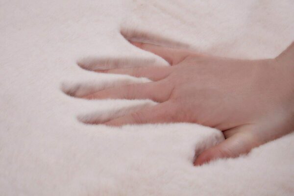 viceroy bedding NATURAL FAUX RABBIT FUR Rug Ultra Soft Plush Extra Large Animal Rugs Living Room Wool Shaggy Fluffy 26mm Thick Pile Height Modern Area Rugs - (Blush Pink, 80cm x 150cm (3ft x 5ft)) - Image 7