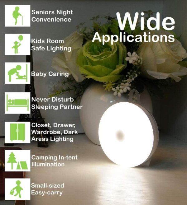 RTSU Baby Night Lights for Kids, Rechargeable Bedside Nursery Lamp for Breastfeeding, Dimmable LED Cupboard Lights Closet Lights Cabinet Light, Stick on Touch Light with Brightness Memory - Image 4