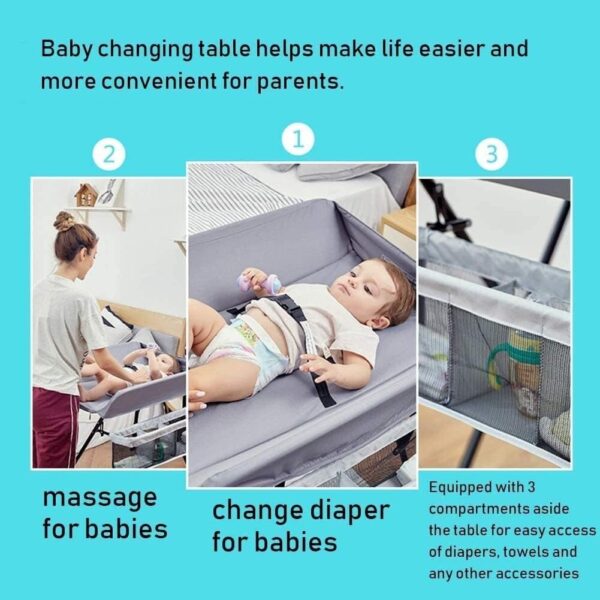MObyat Baby Changing Table,Diaper Changing Tables,Diaper Stackers Caddies, Folding Baby Changing Station with Multi Storage, Newborn Dresser Table Portable Diaper Nursery Organizer - Image 4