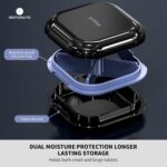 ONTERATE Small Pill Case, Travel Pill Box, Portable Pill Organizer, Pill Container for Pocket 4 Compartments, Daily Compact Travel Medicine Holder for Vitamins Medication (Black) - Image 4