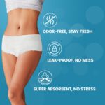 SUNKISS INTIMATES Disposable Period Underwear for Women with Heavy Flow, Unscented Postpartum Essentials, White, XLarge, 10 Count - Image 3