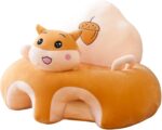 Animal Shaped Baby Sitting Chair Baby Support Sofa Chair Cover Cute Infant Toddler Floor Seat Loungers Sitting Chair for Learning to Sit (Brown Hamster, 40cm*55cm*55cm)