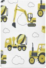 Kcldeci Baby Crib Sheets for Boys Girls Yellow Heavy Construction (2) Toddler Bed Sheets Playard Mattress N Play Sheets M