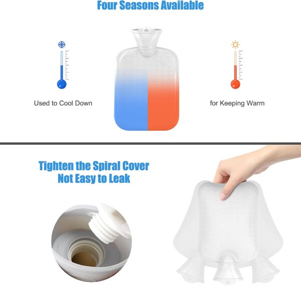 Hot Hugger Wearable Hot Water Bottle Belt, Yotako 3Pcs Wrap Around Wearable Hot Water Bottle with Fluffy Waist Cover, Hot Water Pouch for Back Period Pain Warm Hand Hot Water Bag for Kids Adult - Grey - Image 5