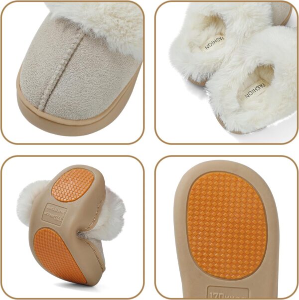 LACOFIA Boys' Girls' Slippers Kids Fluffy Slippers Non-Slip Comfy Children Winter House Shoes Warm Indoor Sliders - Image 4