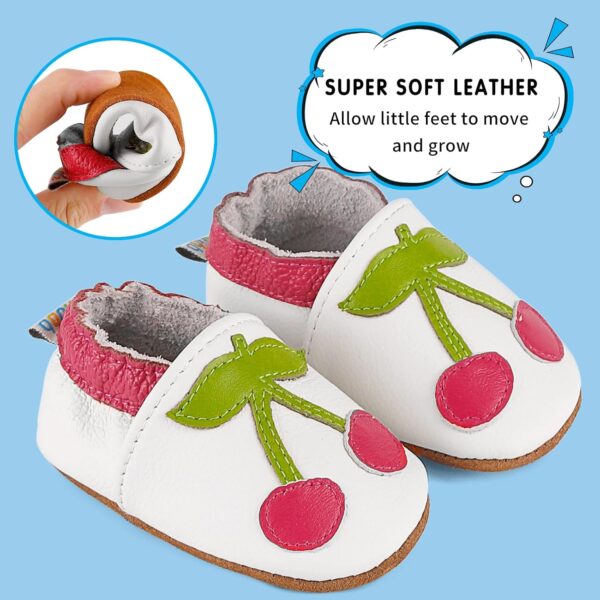 LACOFIA Baby Soft Leather Shoes Anti-Slip Soft Infant Boys Girls Slipper Crib Shoes First Walkers 0-24 Months - Image 4