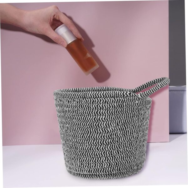Lurrose 2 Pcs Woven Storage Basket Baby Laundry Basket Laundry Baskets Desk for Kids Nursery Baskets Liners Shelf Baskets Nursery Bins Boxes Decorative Basket Cotton Rope Child Small - Image 2