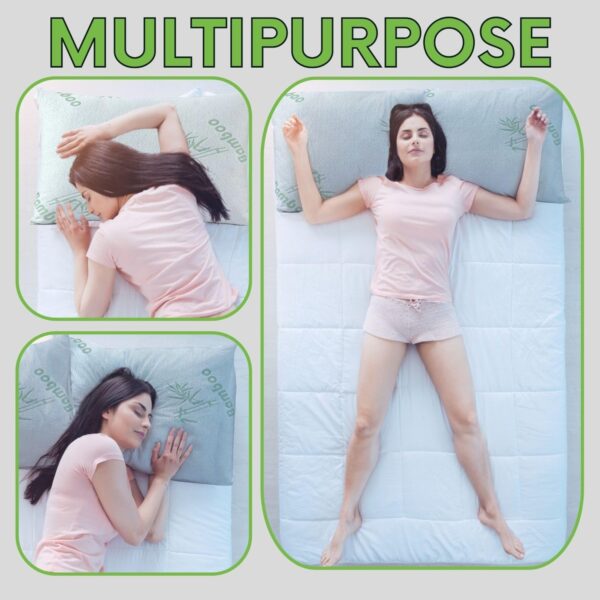 Bedding Home Super Soft Bounce Back Bamboo Pillow Neck & Shoulder support Hypoallergenic & Antibacterial Pillow - Hollow Fibre Filled (2) - Image 5